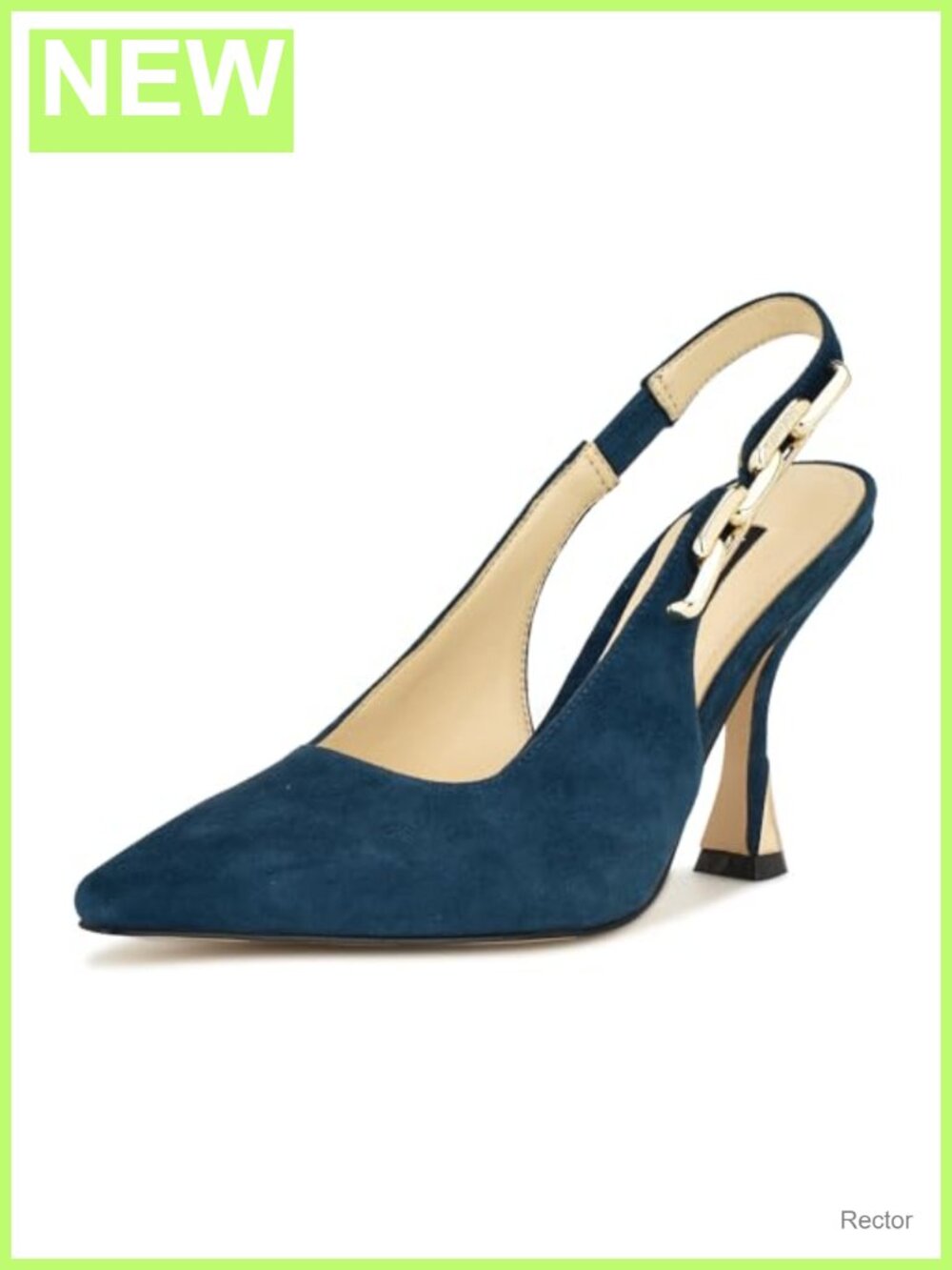 Nine West Veroni Slingback Pumps Suede Pointed Toe Stiletto 3.03 inch Heel